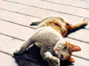 обоя рисованные, животные, коты