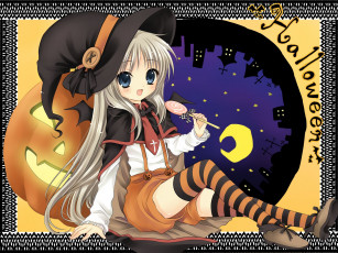 Картинка аниме halloween magic