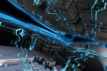 Картинка 3д графика abstract абстракции подсветка неон точки