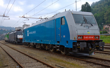 Картинка техника локомотивы рельсы провода локомотив