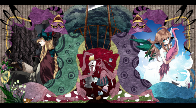 Обои картинки фото аниме, alice, in, wonderland