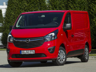 обоя автомобили, opel, van, vivaro, красный, 2014г, biturbo