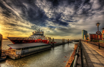 Картинка fugro+saltire корабли порты+ +причалы причал облака свет судно