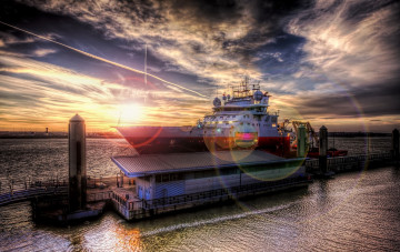 Картинка fugro+saltire корабли порты+ +причалы причал облака свет судно