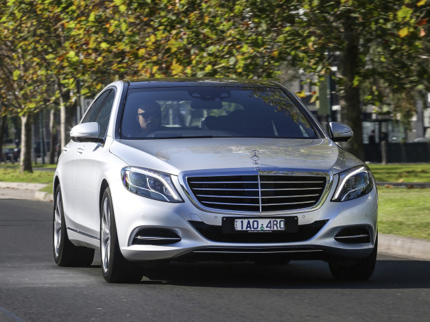 Обои картинки фото автомобили, mercedes-benz, s, 300, светлый, w222, bluetec, au-spec, 2014г