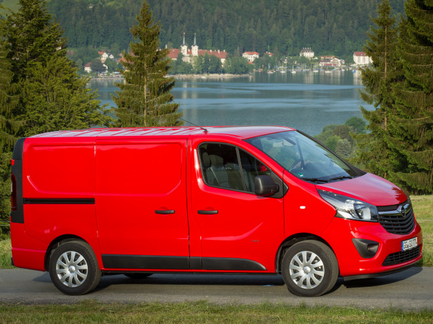 Обои картинки фото автомобили, opel, 2014г, biturbo, красный, vivaro, van