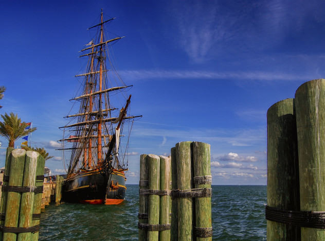 Обои картинки фото hms bounty, корабли, парусники, мачты, паруса