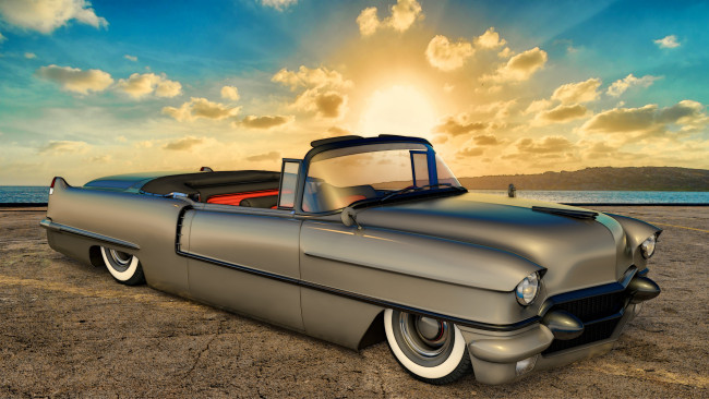 Обои картинки фото автомобили, 3д, 1956, cadillac