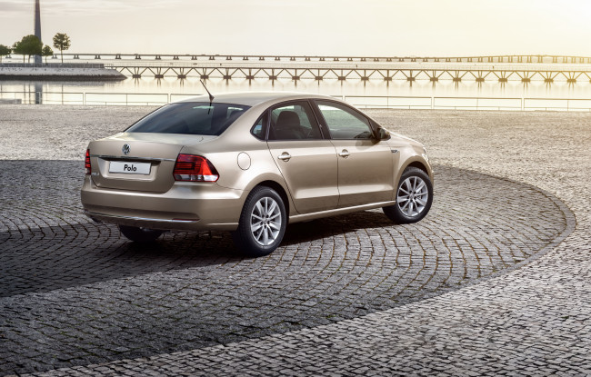 Обои картинки фото автомобили, volkswagen, 2015г, typ, 6r, sedan, polo