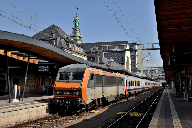 Обои картинки фото техника, поезда, рельсы, дорога, локомотив, состав, железная