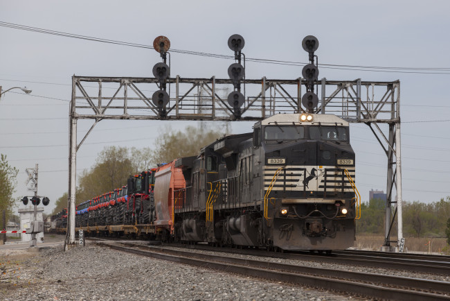 Обои картинки фото техника, поезда, дорога, железная, локомотив, состав, рельсы