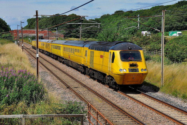 Обои картинки фото техника, поезда, локомотив, рельсы, дорога, железная, состав