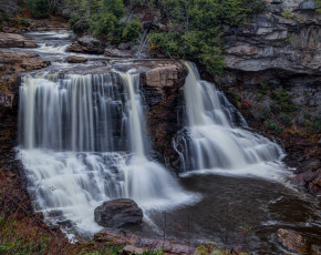 Картинка природа водопады лес водопад река