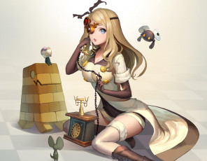 Картинка аниме оружие +техника +технологии девушка