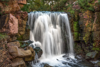 Картинка природа водопады лес водопад река
