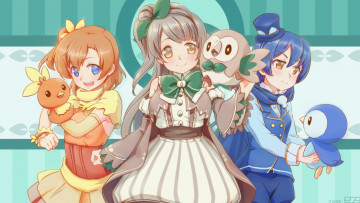Картинка аниме love+live +school+idol+project девочки покемоны