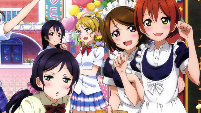 Обои картинки фото love live school idol project, аниме, love live,  school idol project, девушки