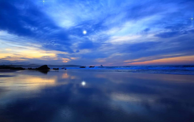 Обои картинки фото природа, побережье, море, закат