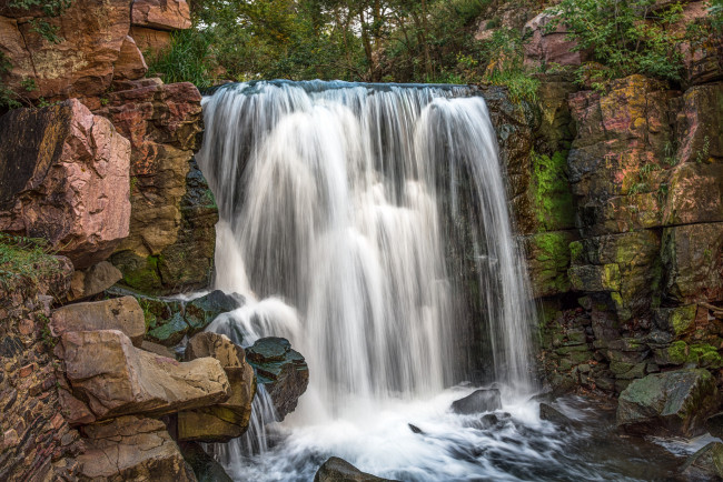 Обои картинки фото природа, водопады, лес, водопад, река