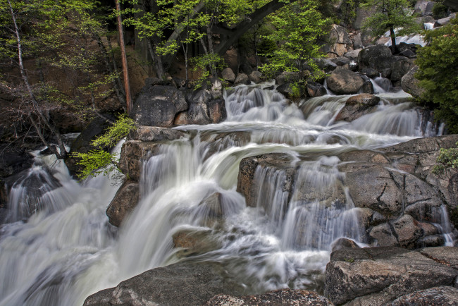Обои картинки фото природа, водопады, водопад, река, лес