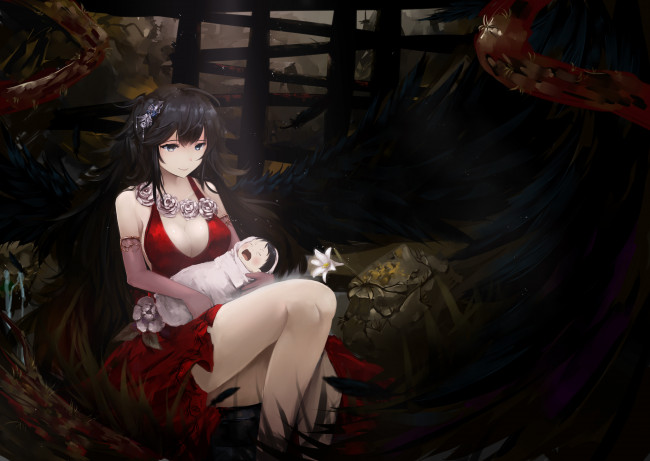 Обои картинки фото аниме, unknown,  другое, девушка, взгляд, фон