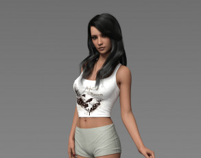 Картинка 3д+графика люди+ people девушка взгляд фон