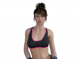 Картинка 3д+графика спорт+ sport девушка взгляд фон