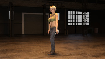 Картинка 3д+графика люди+ people девушка взгляд фон