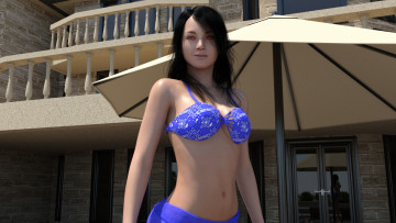 Картинка 3д+графика люди+ people девушка взгляд фон