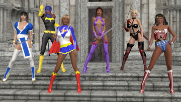 Картинка 3д+графика люди+ people девушки взгляд фон