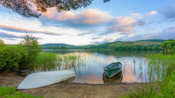 Картинка корабли лодки +шлюпки деревня кинлохард троссач шотландия озеро
