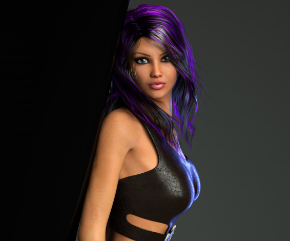 Обои картинки фото 3д графика, люди , people, девушка, взгляд, фон