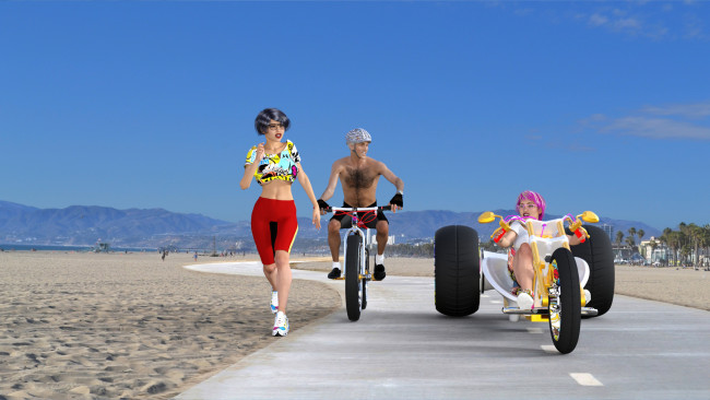 Обои картинки фото 3д графика, люди-авто, мото , people- car ,  moto, девушки, взгляд, фон