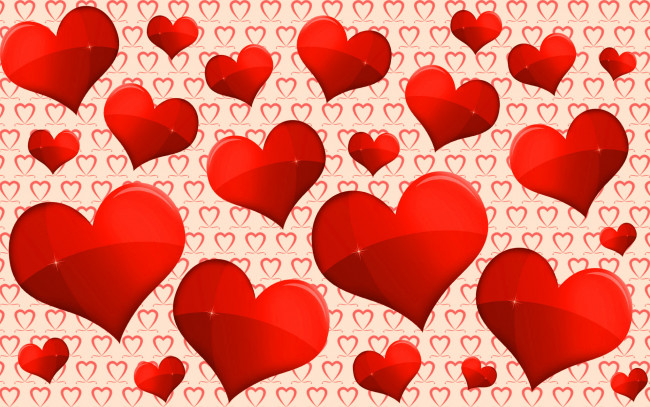 Обои картинки фото праздничные, день святого валентина,  сердечки,  любовь, любовь, много, красных, сердечек