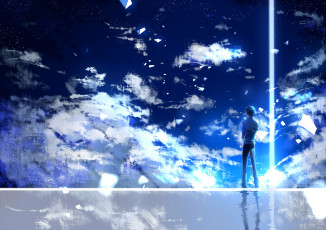 Картинка аниме пейзажи +природа парень