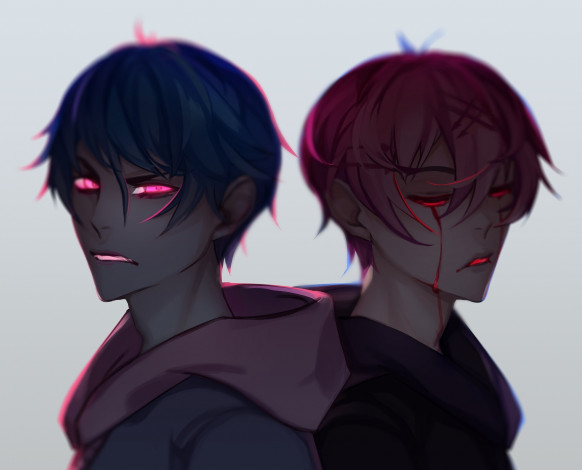 Обои картинки фото аниме, животные,  существа, парни