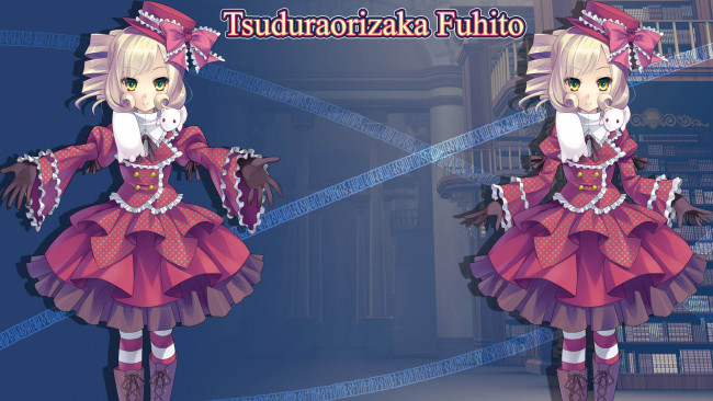 Обои картинки фото a clockwork ley-line,  the borderline of dusk, аниме, unknown,  другое , фон, взгляд, девушки