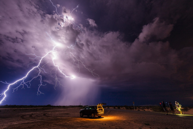 Обои картинки фото природа, молния,  гроза, простор