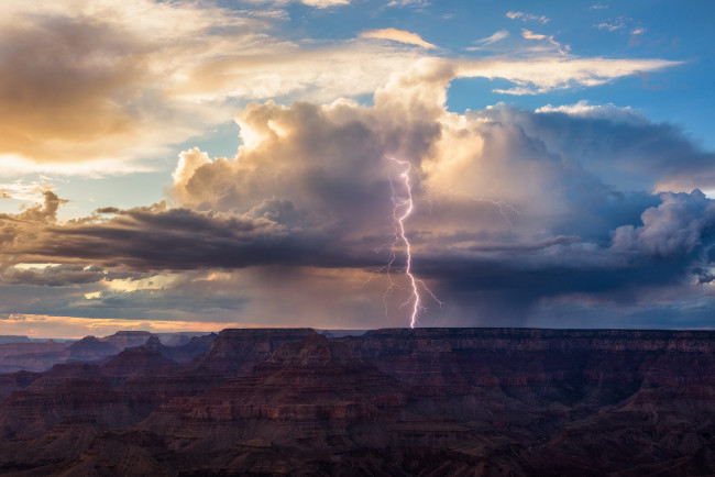 Обои картинки фото природа, молния,  гроза, простор