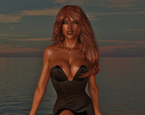 Картинка 3д+графика люди+ people фон взгляд девушка