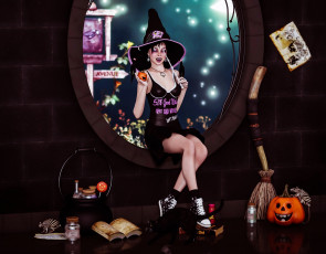 Картинка 3д+графика праздники+ holidays взгляд фон девушка