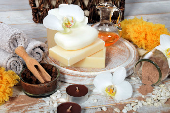 Картинка разное косметические+средства +духи свечи мыло орхидея