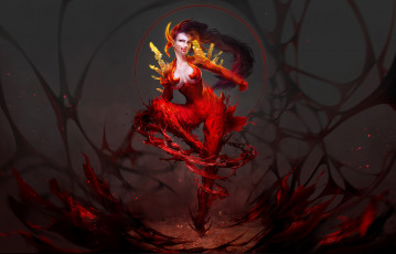 Картинка фэнтези эльфы девушка фон взгляд униформа улыбка