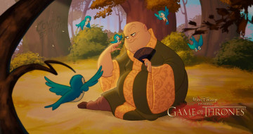 Картинка рисованное кино лес птицы веер халат варис