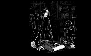 Картинка рисованное кино колбы зельевар северус снейп перо свиток
