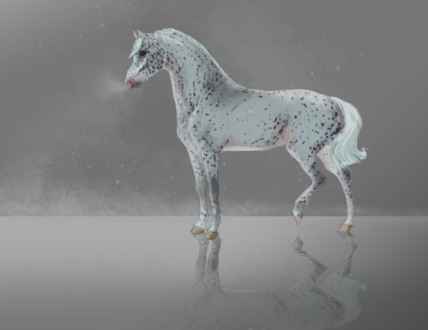 Обои картинки фото рисованное, животные,  лошади, лошадь