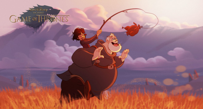 Обои картинки фото рисованное, кино, ходор, бран, курица, поле