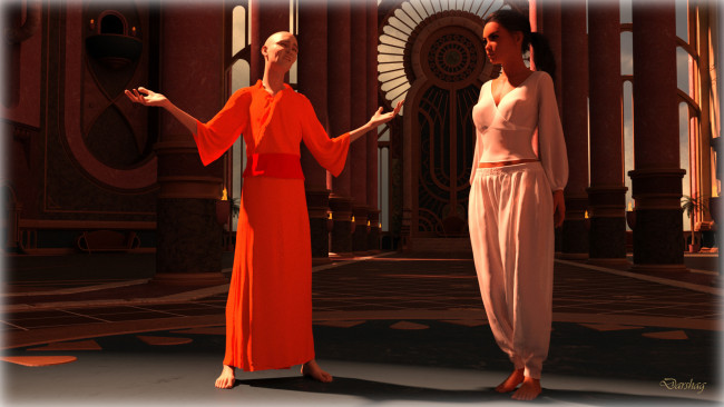 Обои картинки фото 3д графика, люди , people, девушка, взгляд, фон