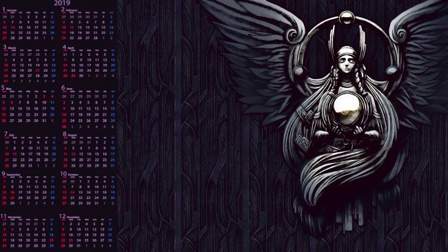 Обои картинки фото календари, фэнтези, женщина, ангел, крылья, calendar