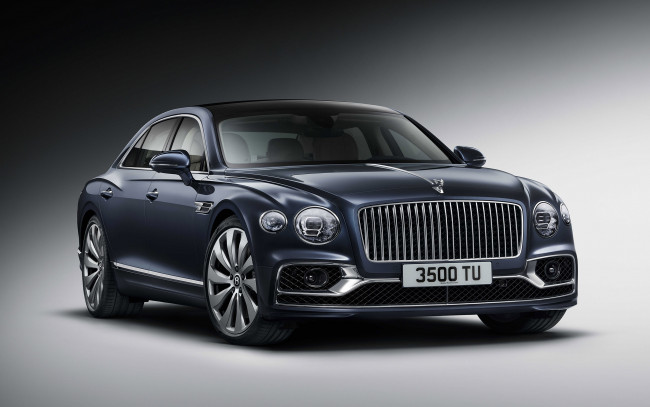 Обои картинки фото 2020 bentley flying spur, автомобили, bentley, премиум, класс, вид, спереди, flying, spur, британские, серый, новый, экстерьер, 2020